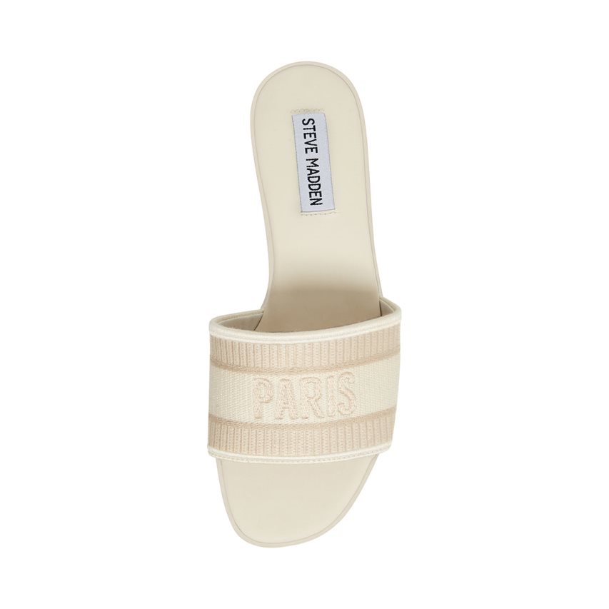 Beige Steve Madden Knox Women's Slides | PH 7436WZI